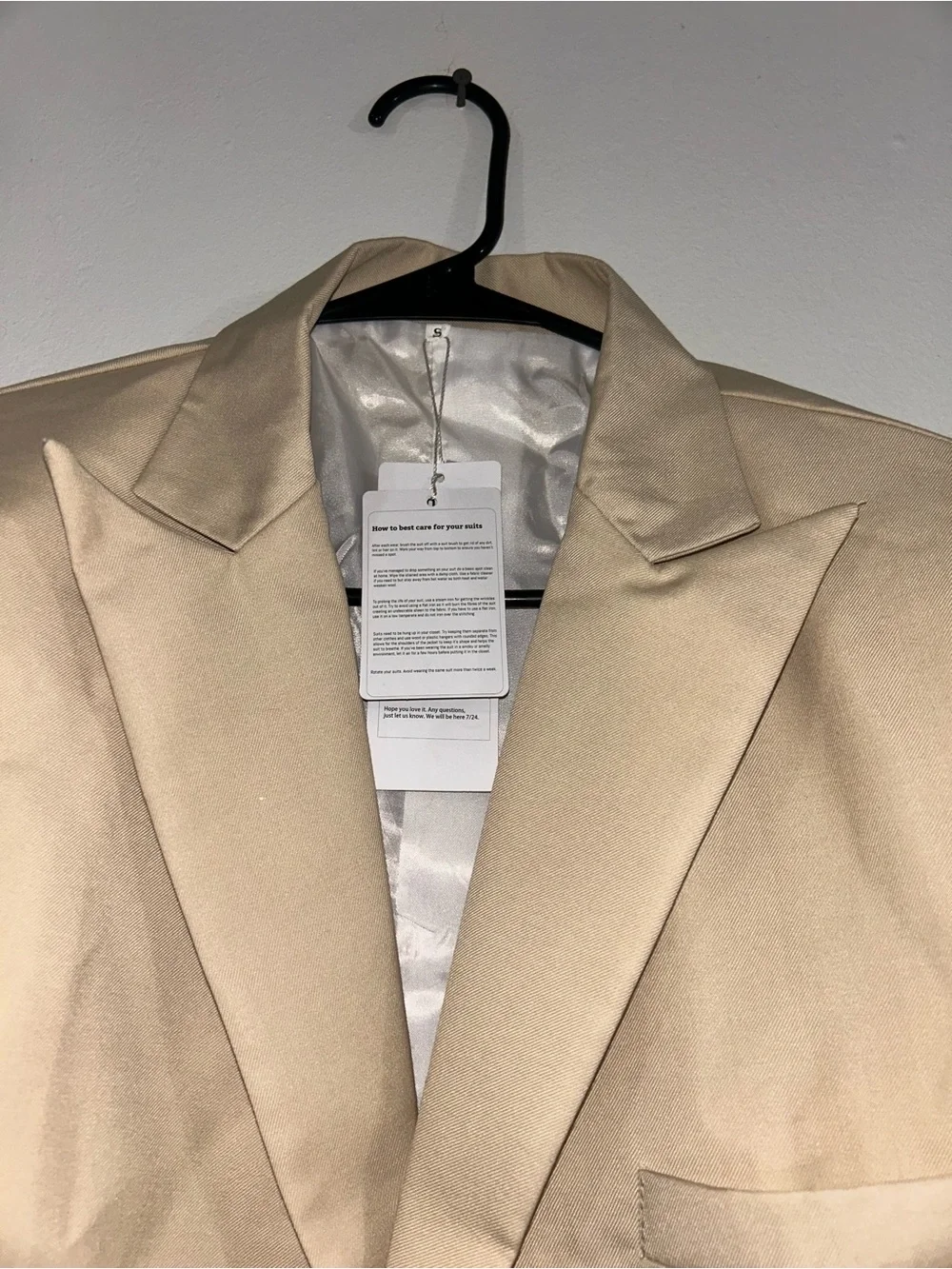 Men's Double-Breasted Cream Suit with Gold Buttons